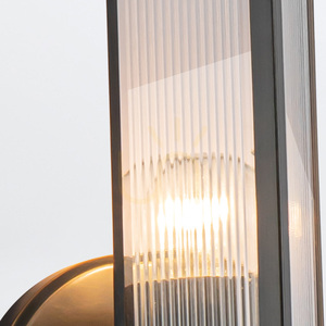 CAIRO 1-light wall light, Urban Bronze, clear ribbed glass, E27 - QUINTIESSE small 5