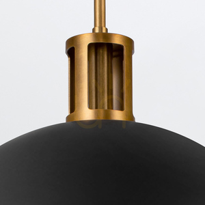 DORAL pendant lamp - 2 light sources - Matte black, vintage brass QUINTIESSE small 4
