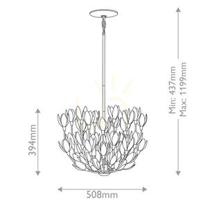 FLORA pendant lamp - 3 light sources - Oxidized gold QUINTIESSE small 2