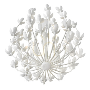 Quintiesse Flora 6 × E14 chandelier, white textured plaster finish small 3