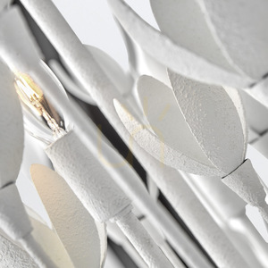 Quintiesse Flora 6 × E14 chandelier, white textured plaster finish small 4
