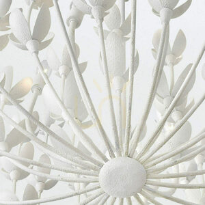 Quintiesse Flora 6 × E14 chandelier, white textured plaster finish small 5