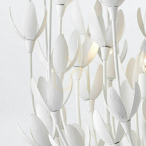 Quintiesse Flora 6 × E14 chandelier, white textured plaster finish small 7