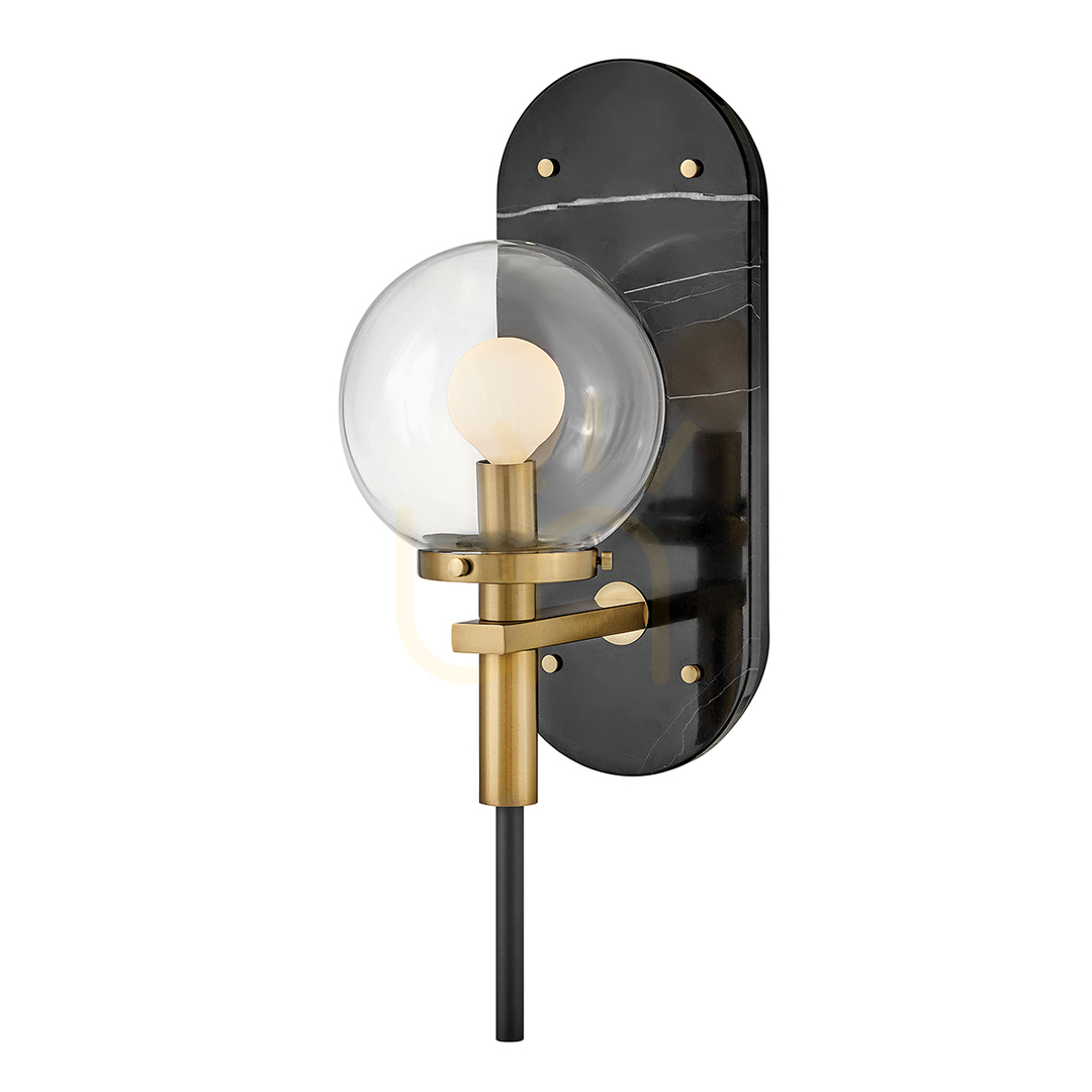GILDA wall lamp - 1 light source - Black, classic brass QUINTIESSE