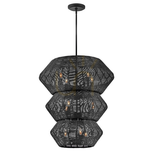 Check LUCA chandelier - 10 light sources - Black QUINTIESSE