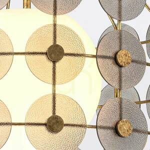 Quintiesse Meridian pendant light 3×E14 Ø57.2 cm – distressed gold, smoked glass small 5