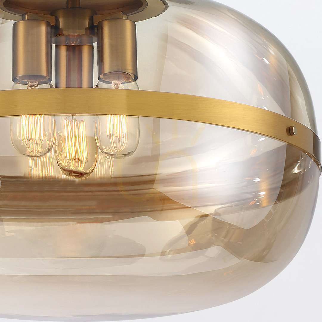 View NOTTINGHAM pendant lamp - 3 light sources - Antique brass QUINTIESSE NOTTINGHAM pendant lamp - 3 light sources - Antique brass QUINTIESSE