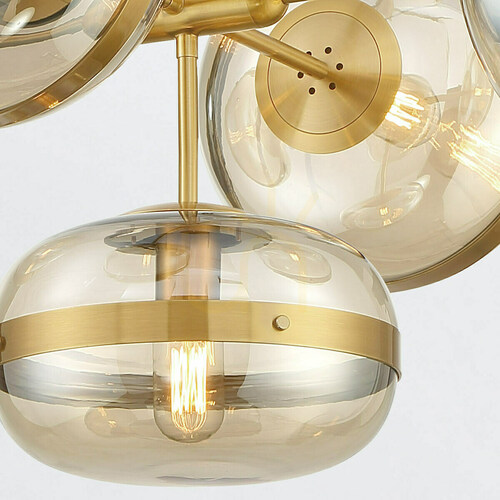 Check NOTTINGHAM chandelier - 5 light sources - Antique brass QUINTIESSE