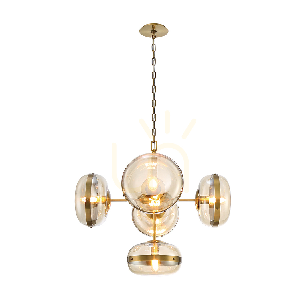 Preview NOTTINGHAM chandelier - 5 light sources - Antique brass QUINTIESSE NOTTINGHAM chandelier - 5 light sources - Antique brass QUINTIESSE