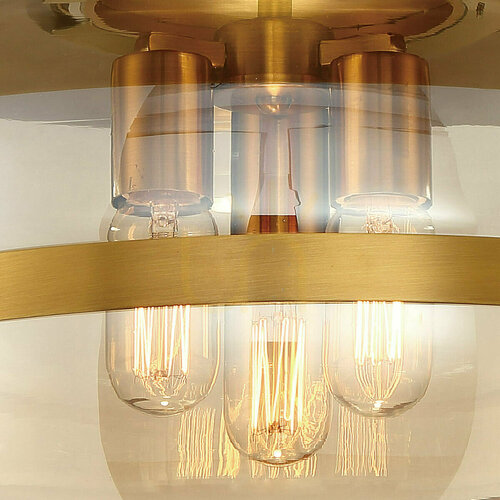 Check Large NOTTINGHAM plafond - 3 light sources - Antique brass QUINTIESSE