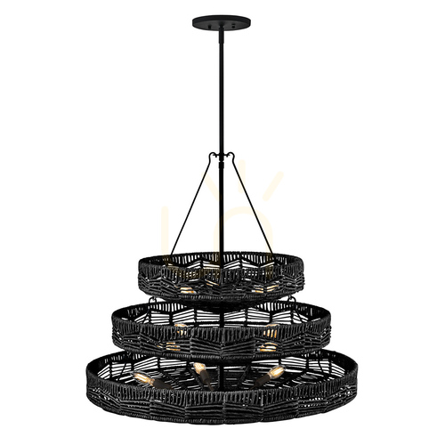 Check OPHELIA chandelier - 13 light sources - Black QUINTIESSE