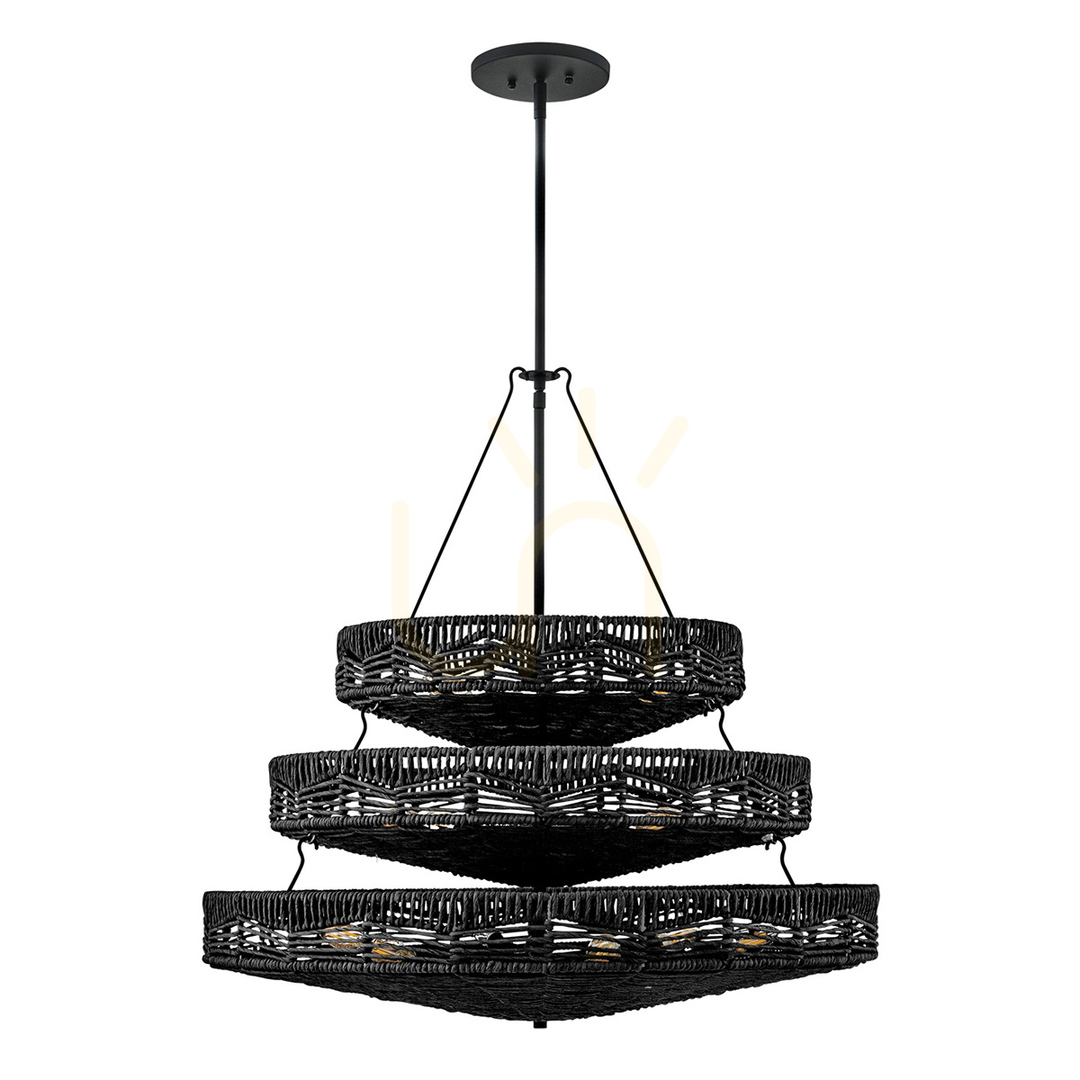 OPHELIA chandelier - 13 light sources - Black QUINTIESSE
