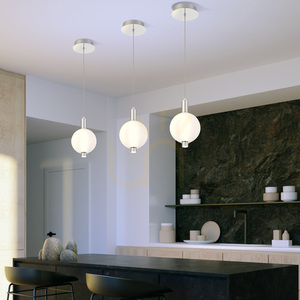 PALMAS small pendant lamp - 1 light source - Polished nickel QUINTIESSE small 8