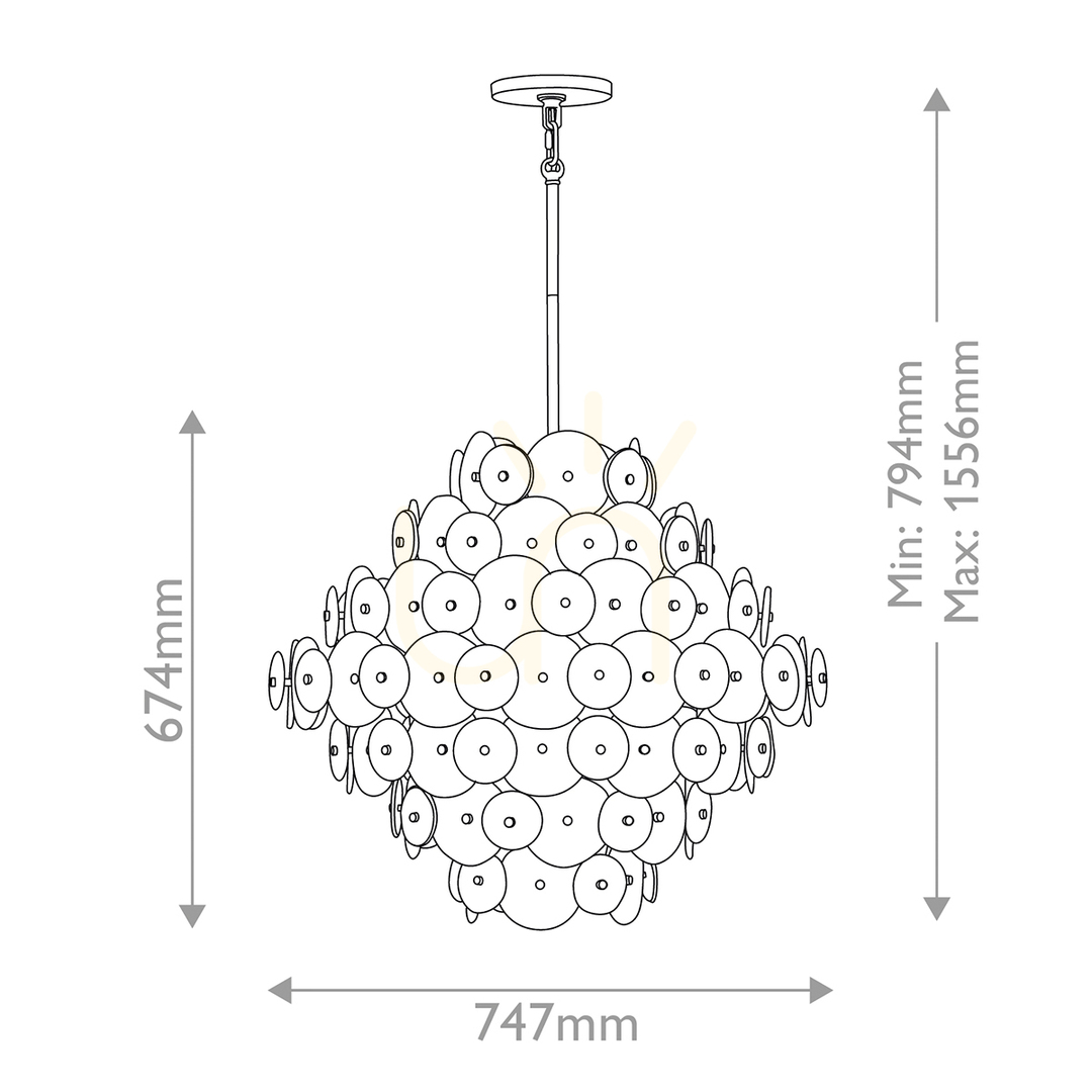 Preview RENE chandelier - 16 light sources - Purple brass QUINTIESSE RENE chandelier - 16 light sources - Purple brass QUINTIESSE