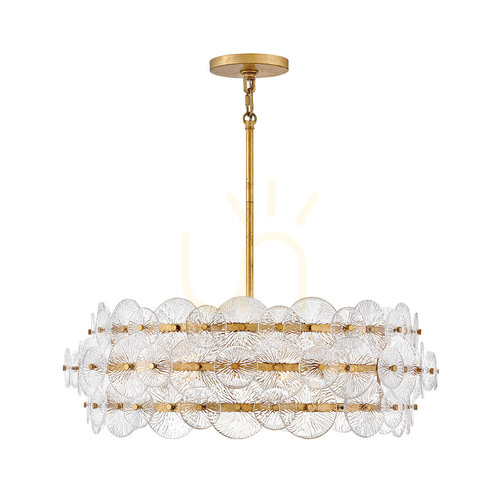 Check RENE chandelier - 6 light sources - Purple brass QUINTIESSE
