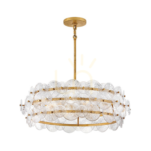 Check RENE chandelier - 6 light sources - Purple brass QUINTIESSE