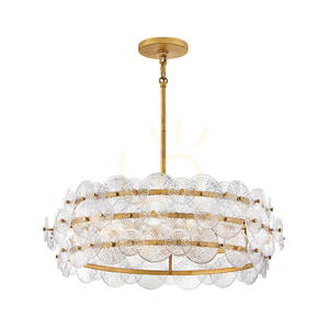 RENE chandelier - 6 light sources - Purple brass QUINTIESSE small 0