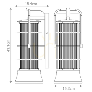 Medium wall lantern RIVAMAR - 1 light source - Brown and gold QUINTIESSE small 2