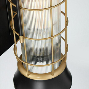 Medium wall lantern RIVAMAR - 1 light source - Brown and gold QUINTIESSE small 3