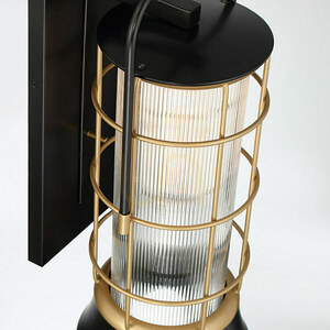 Medium wall lantern RIVAMAR - 1 light source - Brown and gold QUINTIESSE small 5