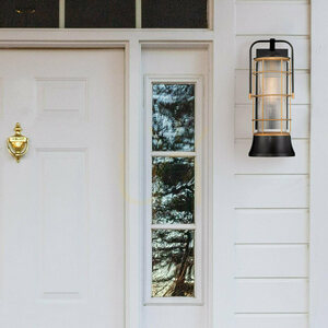 Medium wall lantern RIVAMAR - 1 light source - Brown and gold QUINTIESSE small 8
