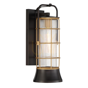 Medium wall lantern RIVAMAR - 1 light source - Brown and gold QUINTIESSE small 0