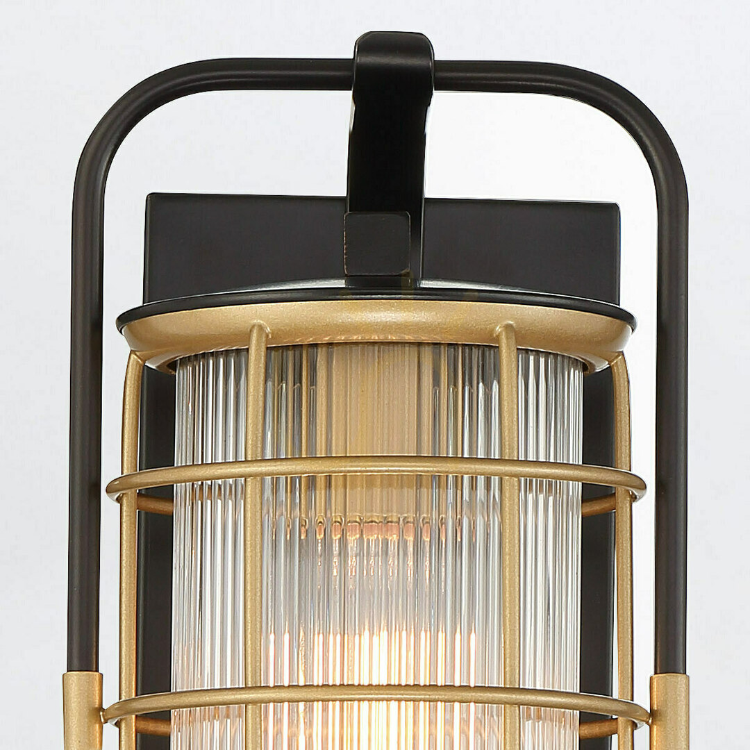 Display Small wall lantern RIVAMAR - 1 light source - Brown and gold QUINTIESSE Small wall lantern RIVAMAR - 1 light source - Brown and gold QUINTIESSE