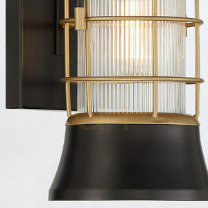 Small wall lantern RIVAMAR - 1 light source - Brown and gold QUINTIESSE 4 Small wall lantern RIVAMAR - 1 light source - Brown and gold QUINTIESSE small 4