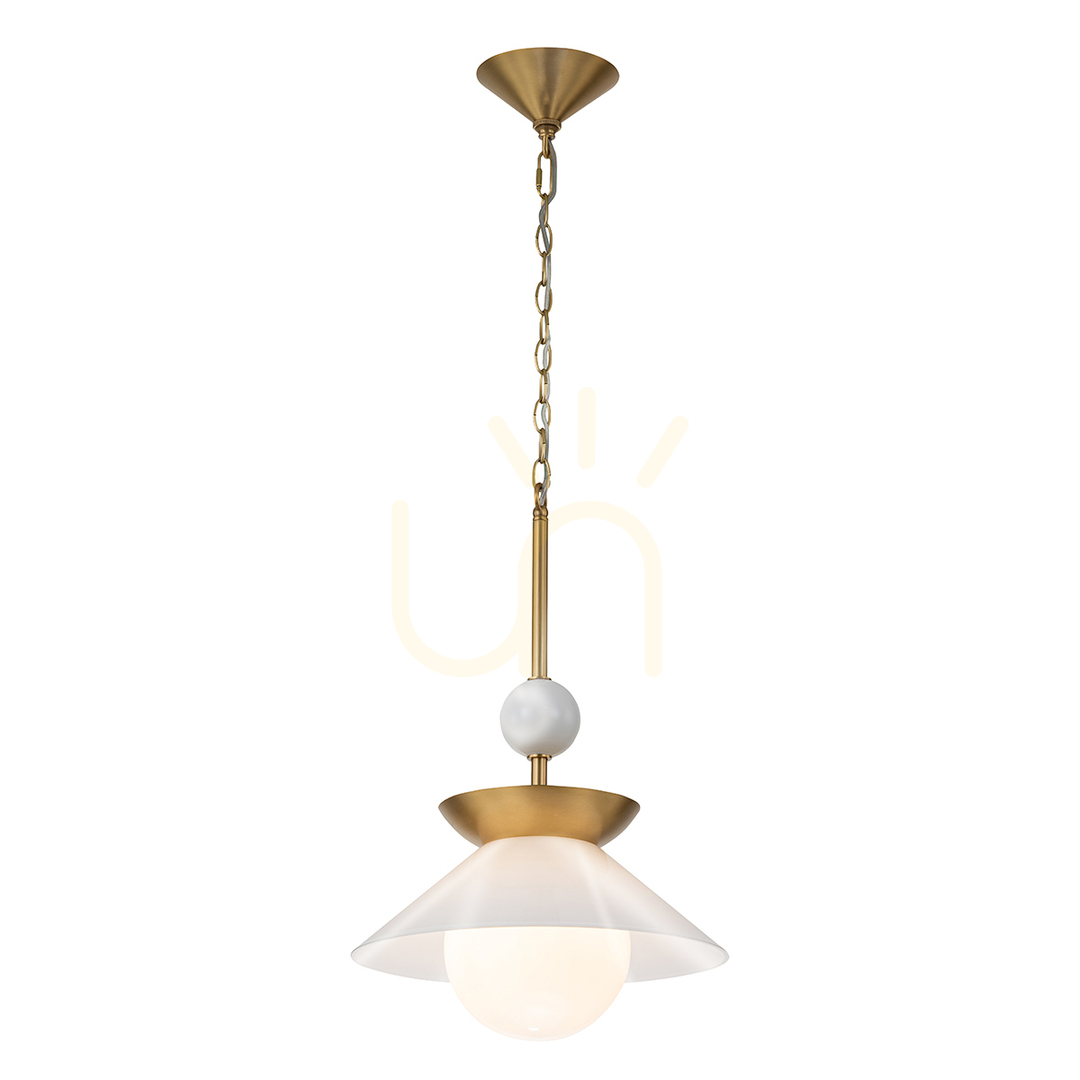 View SAUCER medium pendant lamp - 1 light source - Aged brass QUINTIESSE SAUCER medium pendant lamp - 1 light source - Aged brass QUINTIESSE