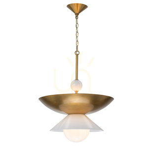 SAUCER large pendant lamp - 4 light sources - Aged brass QUINTIESSE 1 SAUCER large pendant lamp - 4 light sources - Aged brass QUINTIESSE small 1