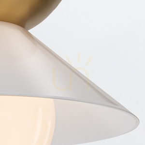 Quintiesse Saucer Flush Ceiling Light, Aged Brass, E27, Ø 36.6 cm small 4