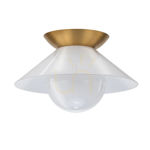 Quintiesse Saucer Flush Ceiling Light, Aged Brass, E27, Ø 36.6 cm small 5