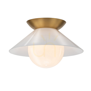 Quintiesse Saucer Flush Ceiling Light, Aged Brass, E27, Ø 36.6 cm small 0