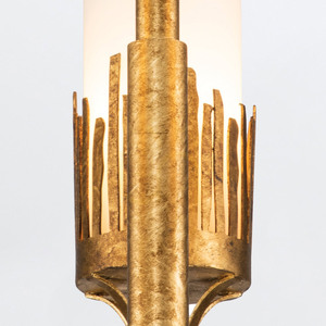 Quintiesse Sawgrass 3×E14 chandelier, gold leaf with antique glaze, Ø50.8 cm small 3