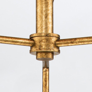 Quintiesse Sawgrass 3×E14 chandelier, gold leaf with antique glaze, Ø50.8 cm small 4