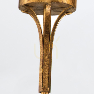Quintiesse Sawgrass 3×E14 chandelier, gold leaf with antique glaze, Ø50.8 cm small 6