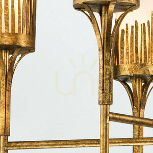 SAWGRASS chandelier - 6 light sources - Petal gold QUINTIESSE 6 SAWGRASS chandelier - 6 light sources - Petal gold QUINTIESSE small 6