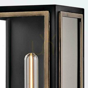 SHAW outdoor wall lantern 2 x E27 IP44, black with burnished bronze accents – Hinkley / Quintiesse small 5