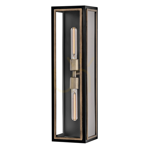 Check SHAW wall lantern - 2 light sources - Black, oxidized bronze QUINTIESSE