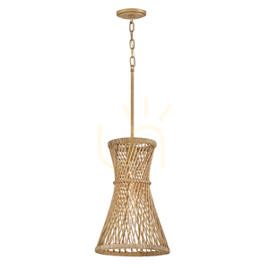 Quintiesse TWYLA Rattan Pendant Lamp Burnished Gold E27 30.5 cm small 1