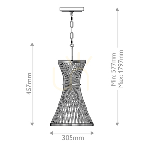 Quintiesse TWYLA Rattan Pendant Lamp Burnished Gold E27 30.5 cm small 2