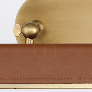 Medium LED VALISE Picture - Vintage brass, cognac leather QUINTIESSE small 5