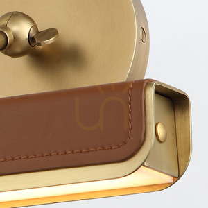 Quintiesse Valise Small LED Picture Light, Vintage Brass/Cognac Vegan Leather, 30.5 cm small 6