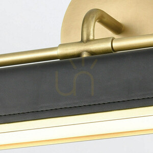 VALISE LED wall lamp - Vintage brass, tuxedo leather QUINTIESSE small 7