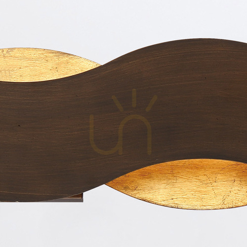 Check VAUGHAN wall lamp - Brown and gold QUINTIESSE