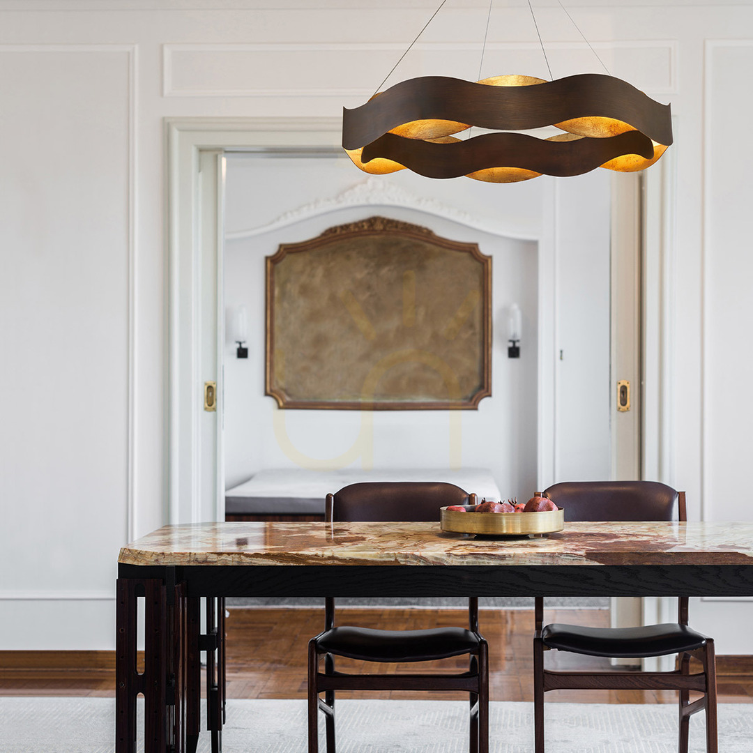 View Large VAUGHAN chandelier - Brown and gold QUINTIESSE Large VAUGHAN chandelier - Brown and gold QUINTIESSE
