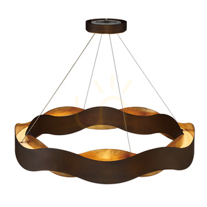 Medium VAUGHAN chandelier - Brown and gold QUINTIESSE small 1