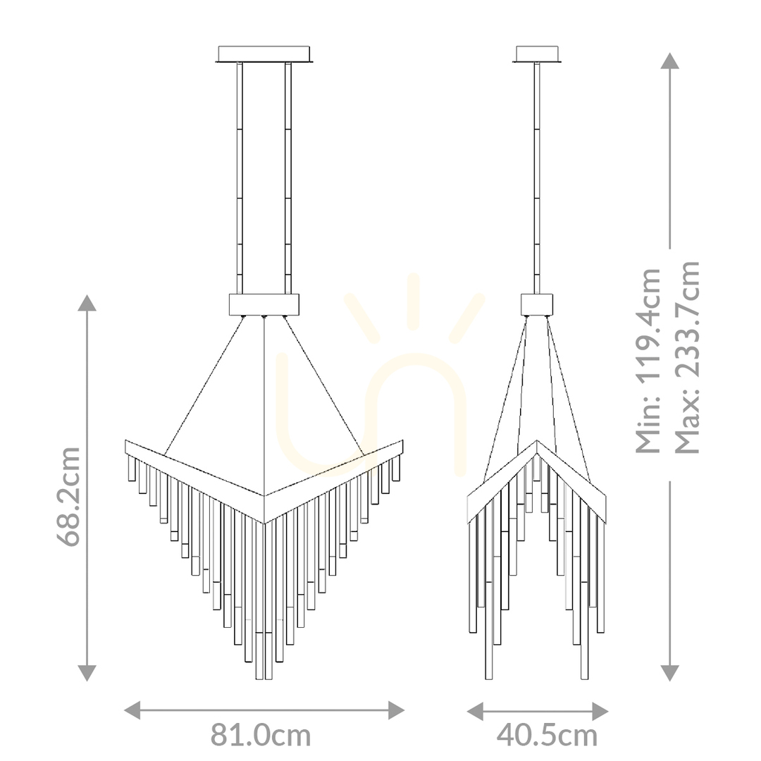 Preview VIVIEN chandelier - Brushed gold QUINTIESSE VIVIEN chandelier - Brushed gold QUINTIESSE