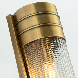 Linear Wall Light WILLARD Quintiesse 2×E27 Vintage Brass Prismatic Glass 46.7 cm small 3