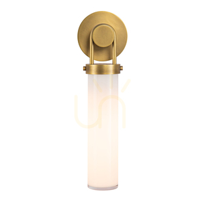 Quintiesse WYNWOOD (Alora) 1-light wall light, vintage brass, opal glass shade, E27 small 1